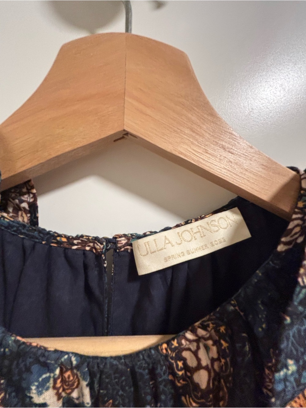 Ulla Johnson Navy Floral Ruffle Midi Dress - Picture 2 of 2